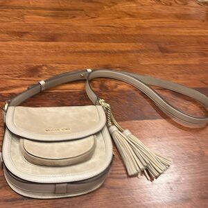 Michael Kors crossover or over the shoulder  tan suede/leather purse